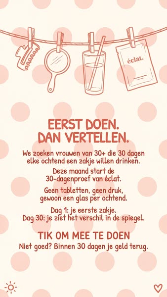 Niet tevreden, geld terug garantie binnen 30 dagen