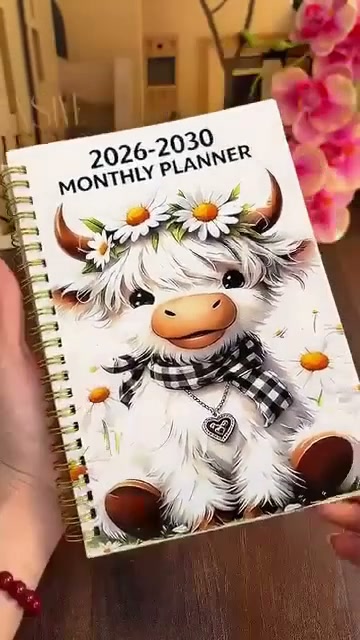 49% RABATT – Niedlicher Kuh-5-Jahres-Planer 2026–2030 | Monatsplaner mit Landhaus-Cover, Seiten zur Zielverfolgung und Layout für die Lang