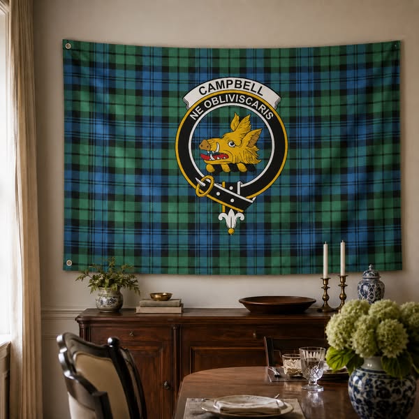 Scottish Tartan Crest House Flag