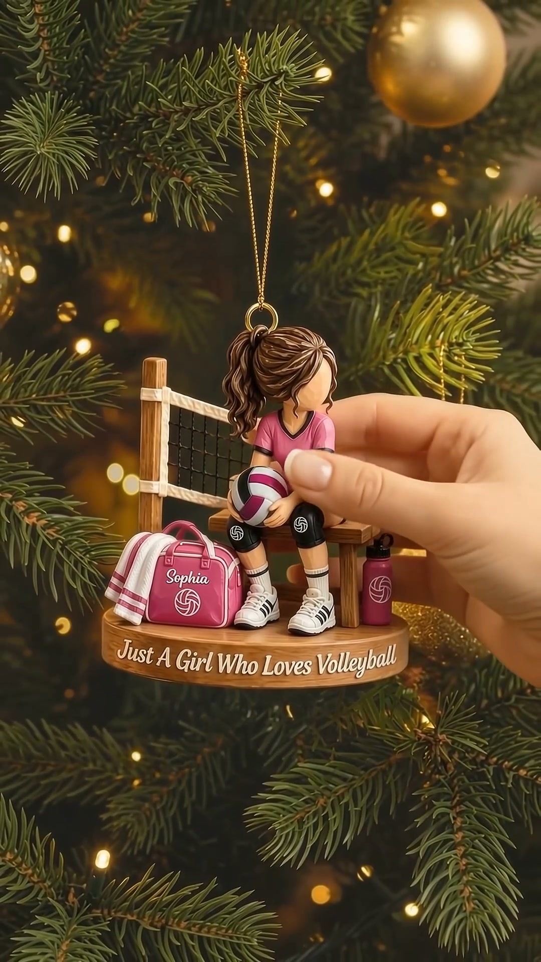 Personalized Volleyball Girl Christmas Ornament