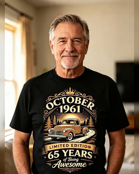 October 1961 65th Birthday Truck Shirt – Limited Edition Birthday Gift | Custom prints store | T-shirts, mugs, face masks, posters