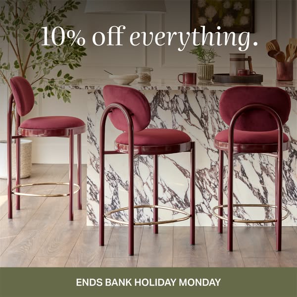 10% off everything. Ends bank holiday Monday.