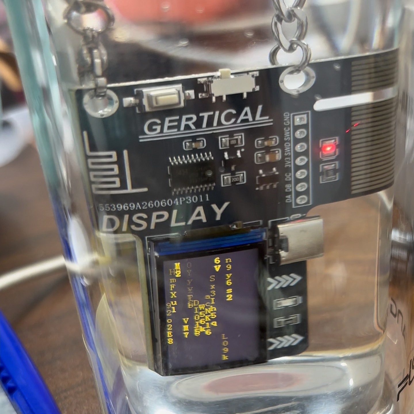 LED Matrix Digital Rain Necklace | Cyberpunk Wearable Tech Pendant with Animated Screen