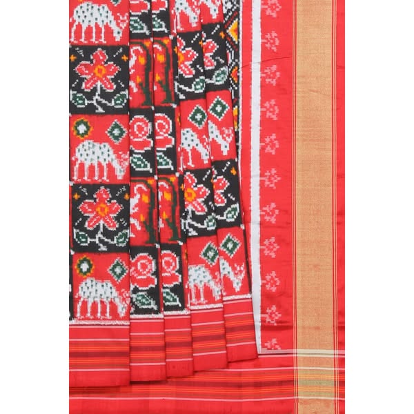 Pochampally Ikat Silk Red Saree