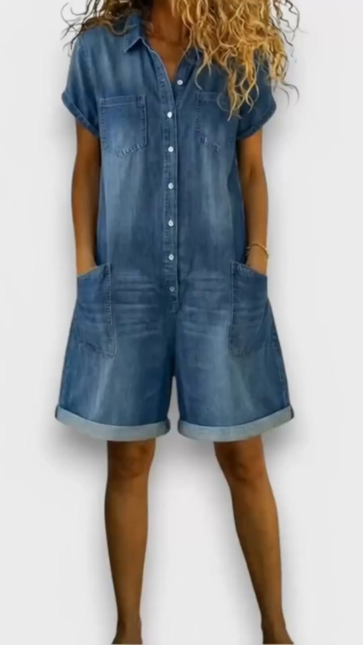 JOANNA - SHORTS VINTAGE CON EFFETTO DENIM