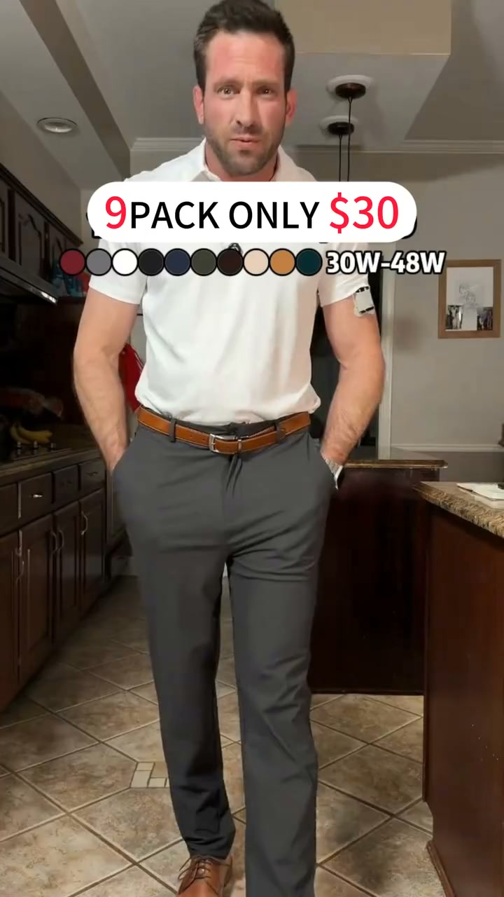 10-Pack - All Colors Included, Only Men'sSlim Fit Stretch Golf Pants $29.99