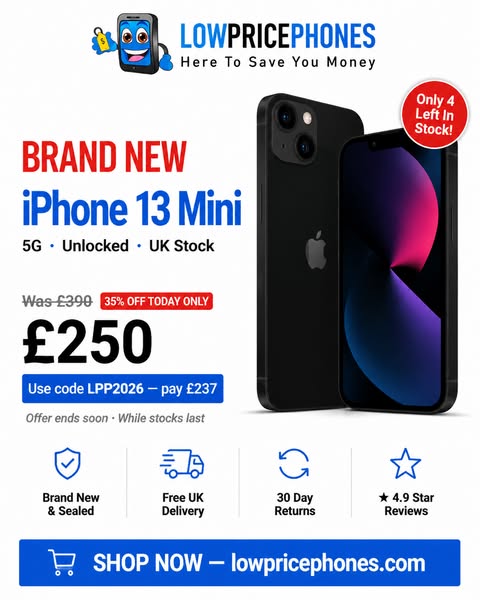 iPhone 13 Mini — £237 with code LPP2026