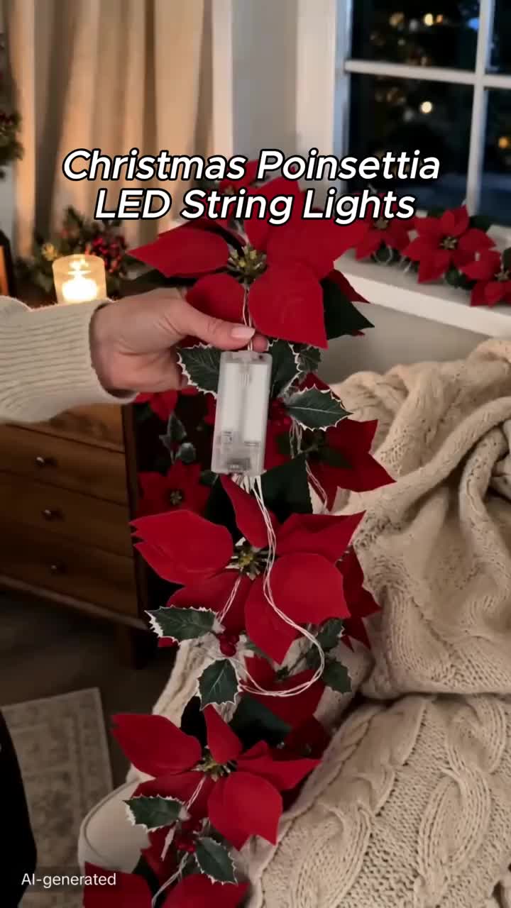 Poinsettia Garland String Light