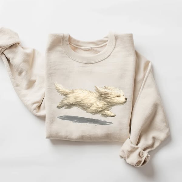 Running Maltese Dog Sweatshirt