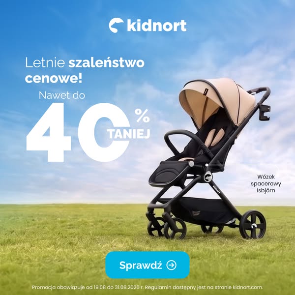 Letnie szaleństwo cenowe w Kidnort. Wszystkie produkty nawet 40% taniej | Kidnort.com