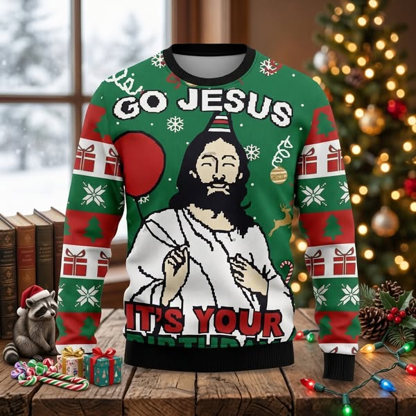 "Go Jesus It's Your Birthday" Ugly Sweater