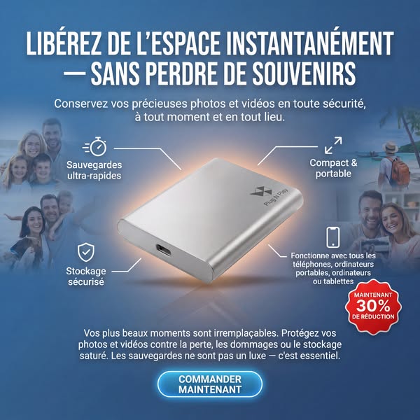 Stockez vos photos et vidéos en toute sécurité et rapidement.