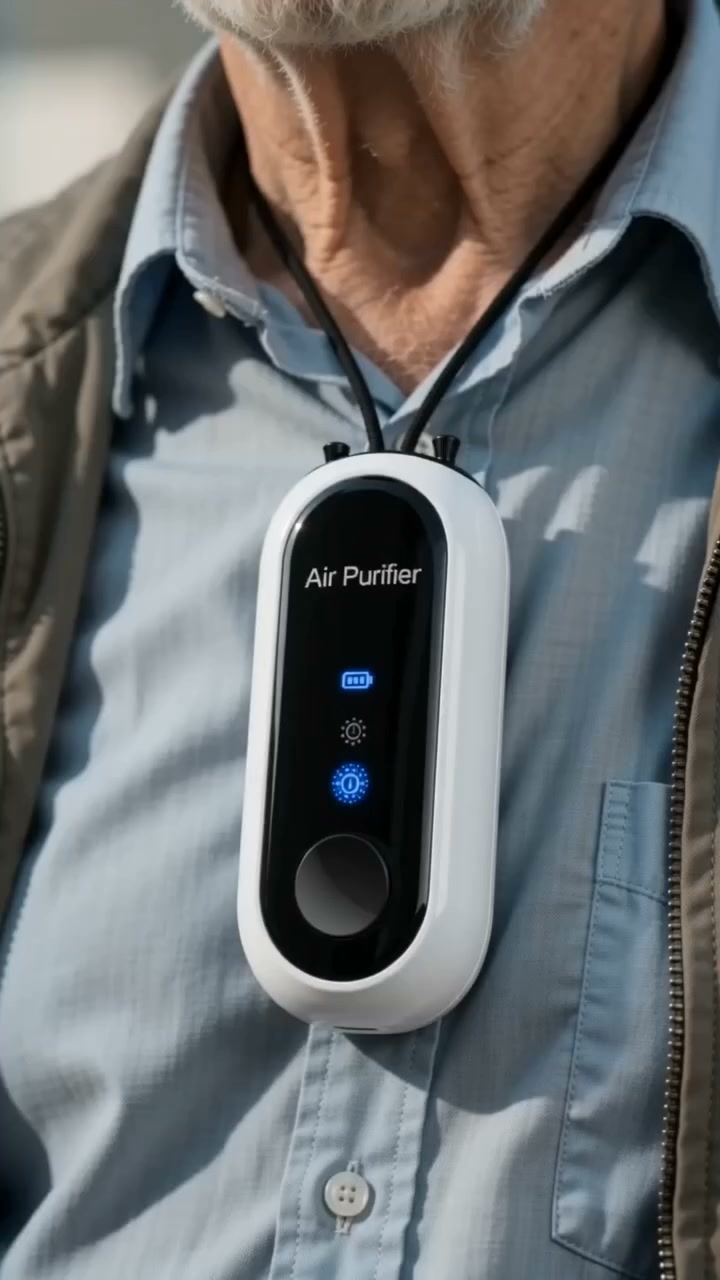 LAST‑DAY 50% OFF | Wearable Negative‑Ion Personal Air Purifier, 30H Runtime, Neck‑Worn For Travel & Commute