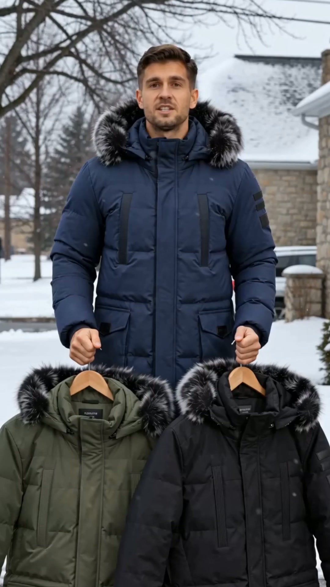 KZZ Men's Winter Casual Parka