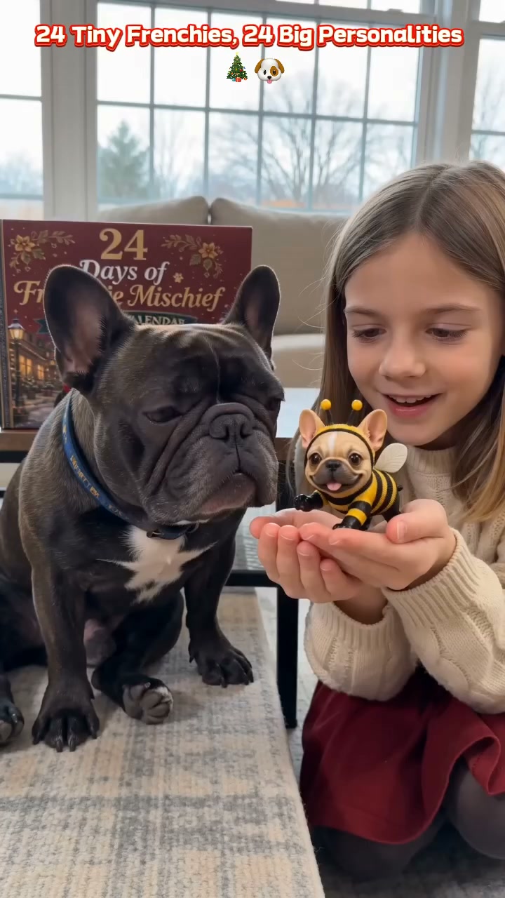 Last Day 49% OFF – 24-Day French Bulldog Christmas Advent Calendar | 24 Unique Collectible Frenchie Characters with Different Outfits