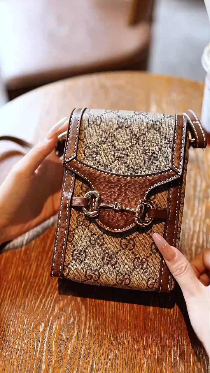Classic Horsebit Monogram Phone Crossbody Bag