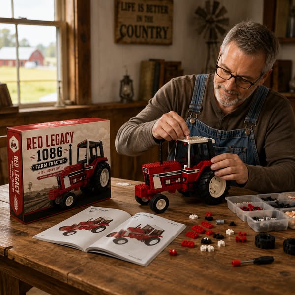 Red Legacy 1086 Farm Tractor Building Set