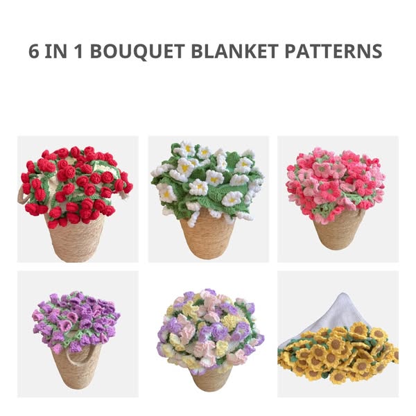 Stunning 6-in-1 Flower Crochet Blanket Pattern – Instant PDF Download!