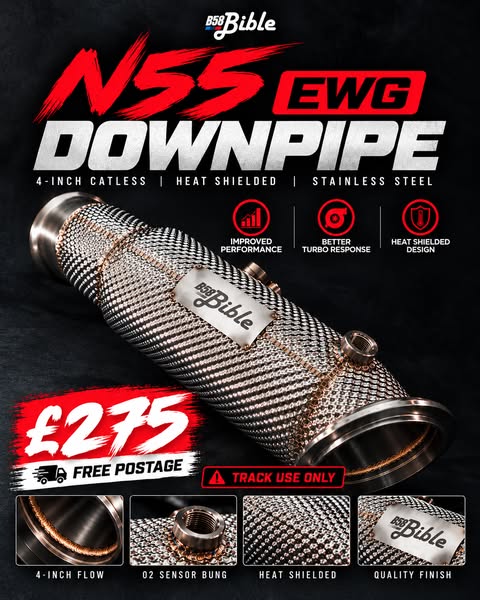 4 Inch Catless N55 EWG Downpipe