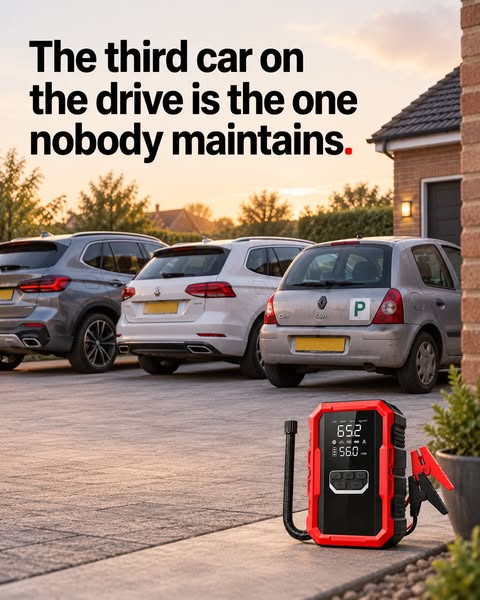 Jump Starter + Tyre Inflator Gets You Moving in Minutes