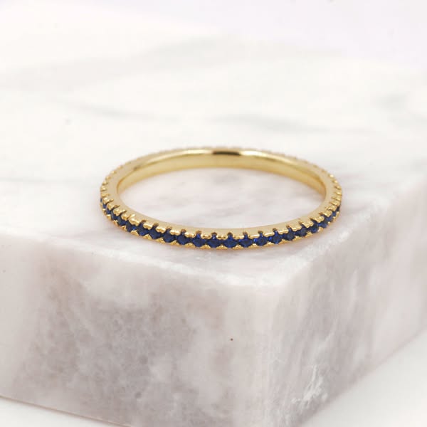 Sapphire Blue CZ Eternity Band Ring