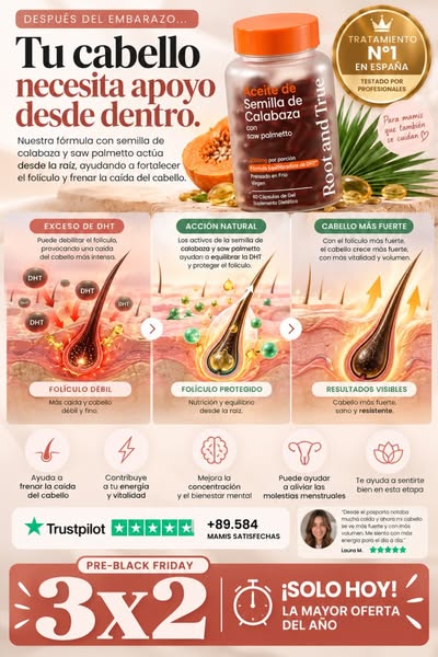 Capsulas de aceite de semilla de calabaza posparto