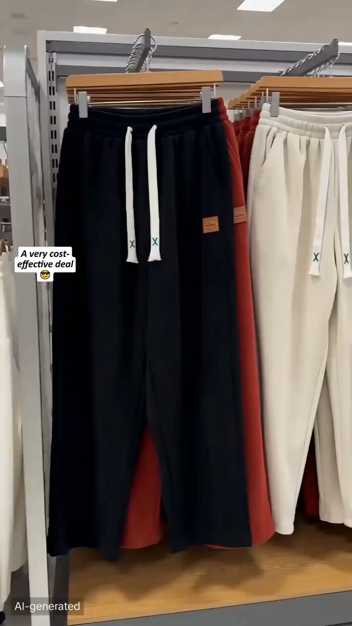 Men's 3-Pack Comfy Casual Pants - Mid-Rise Straight-Leg Loose Fit, Drawstring Waist, Plain Street Style Activewear for Outdoor Walking, Comf