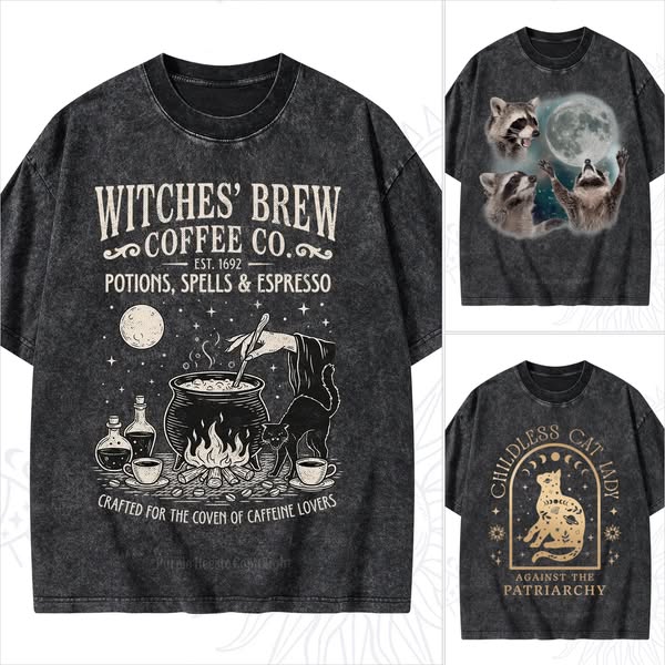 Trendy Mystical Washed T-Shirts Sale | Purplehecate