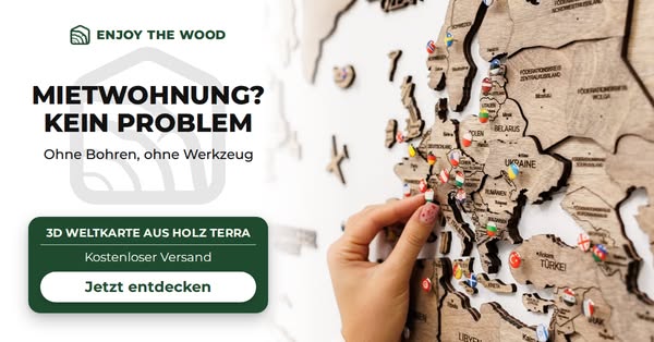 Holz-Weltkarte ab 97 € – handgefertigt