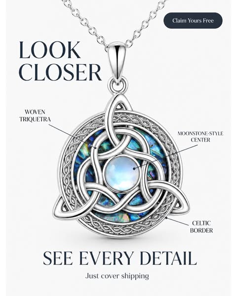 Triquetra Moonstone Protection Necklace