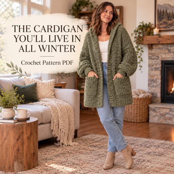Crochet Your Own Cozy Hooded Cardigan