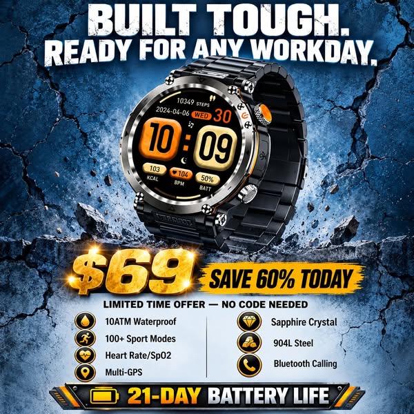 $69. GPS. 21-Day Battery. Waterproof. Calls & Notifications on your wrist. Health tracking 24/7.