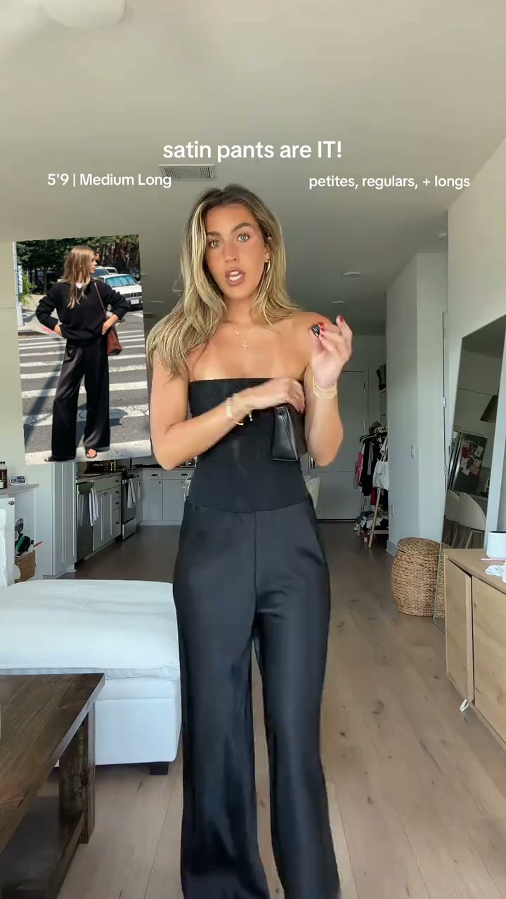 The satin pant that never wrinkles.