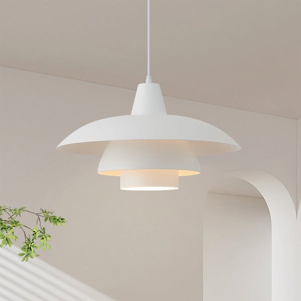Moderne Art-Deco-Pendelleuchte PH 3/4 für das Esszimmer Weiß-D40 * H22 cm