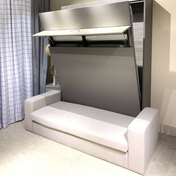 Manual Vertical Murphy Bed Hardware Kit Space-Saving Folding Wall Bed Mechanism with Sofa Connector