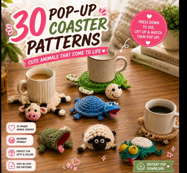 30 Cute Animal Coaster Patterns