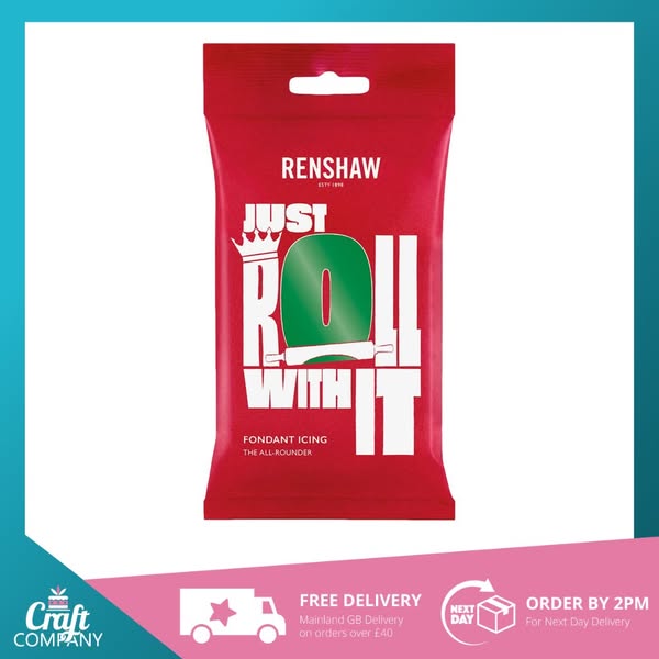 Renshaw Emerald Green 'Just Roll With It' Fondant Icing - 250g, Baking and Cake Decorating | Craft Company