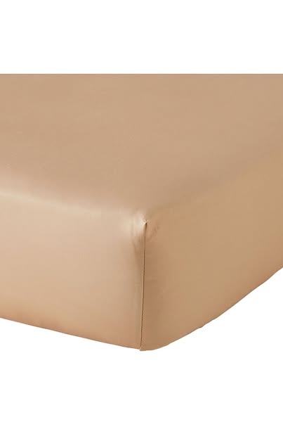 Drap-housse uni en satin de coton