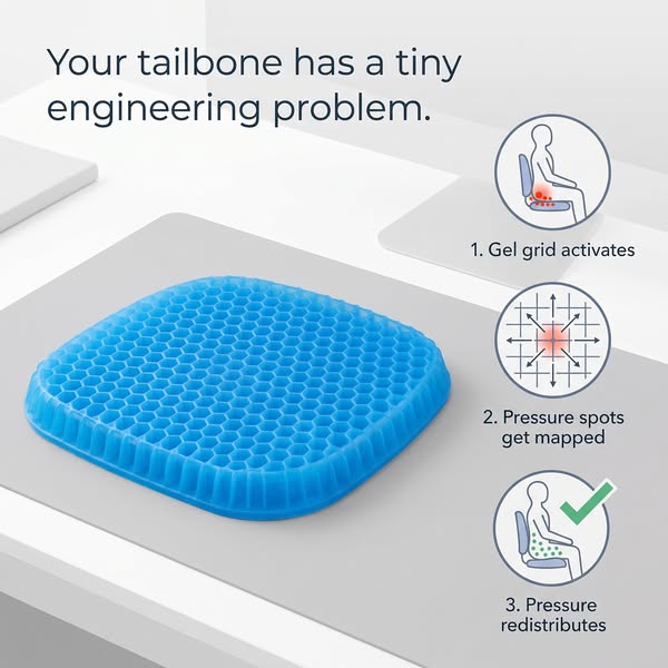 CloudCushion™ Gel Seat Cushion — Egg-Drop Pressure Relief for Office, Car & Home