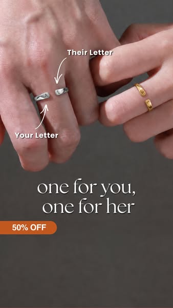 Adjustable Double Initial Ring "Whisper"