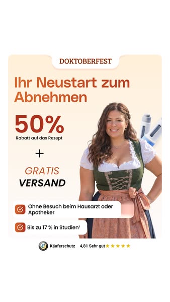 Doktoberfest Special: Kostenloser Versand + 50 % Rabatt auf das Rezept