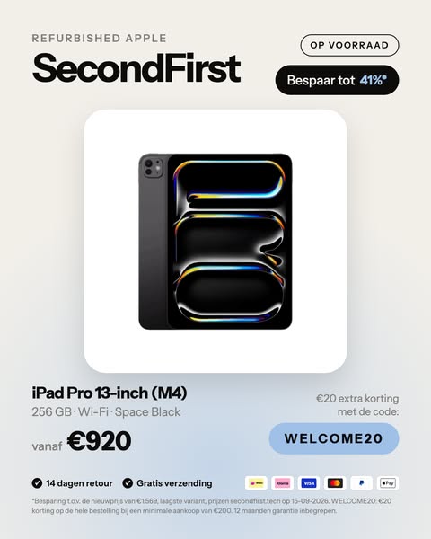 iPad Pro 13-inch M4 — vanaf €929,99