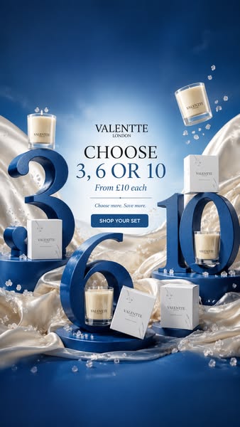 Choose 3, 6 or 10. From £10 each.