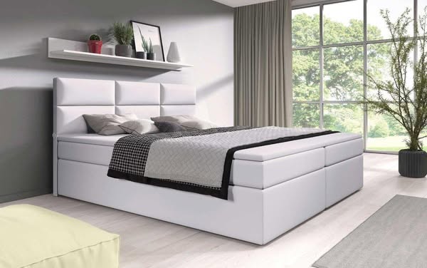 Boxspringbett Carre mit USB-Anschluss - 120x200 - Schwarz - H3 (70-100kg) - Luxusbetten24