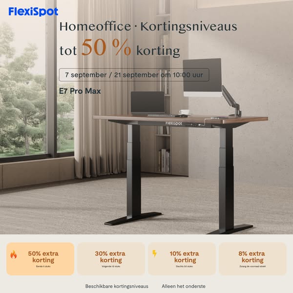 E7 Pro Max — Tot 50% extra korting* | 7 & 21 sept.