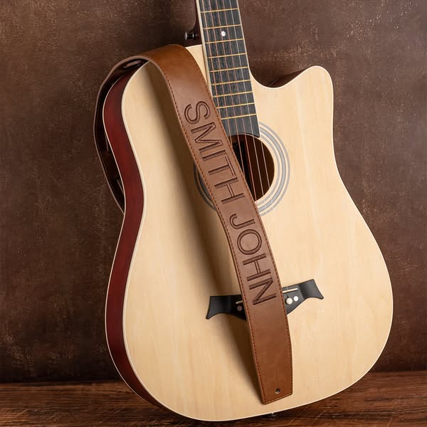 Personalized Adjustable Leather Guitar Strap