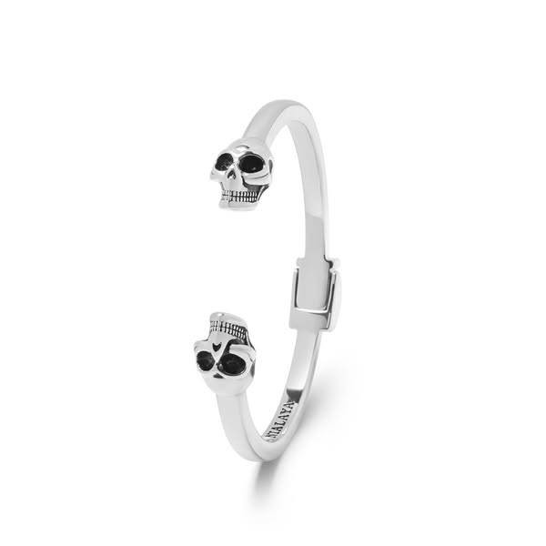 Men's Silver Skull Bangle
