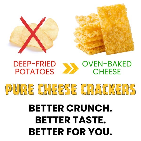 Pure Cheese. Serious Crunch.