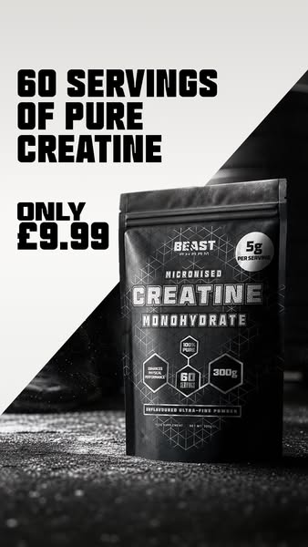 60 servings of pure creatine. Only £9.99.