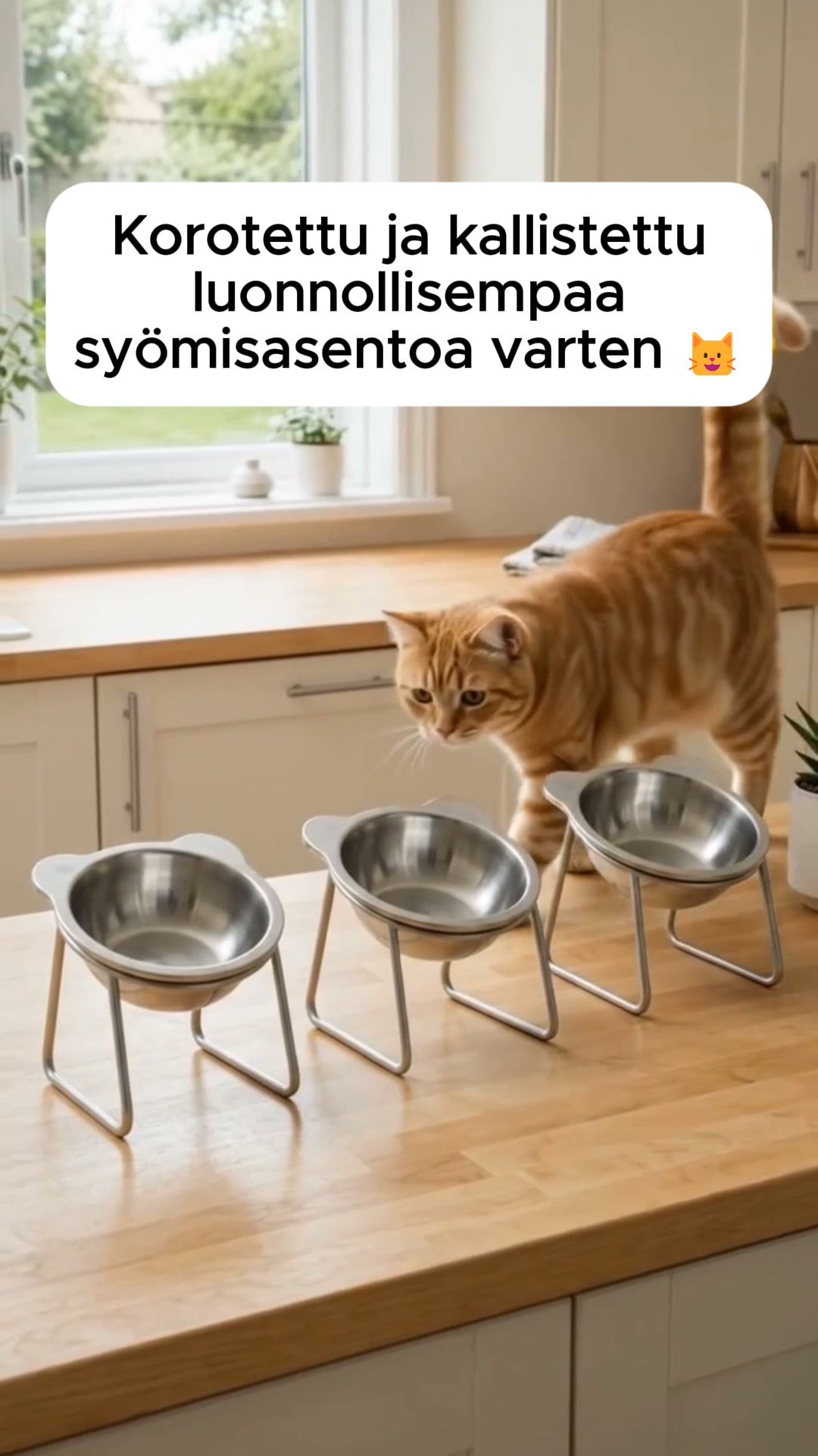 Ergonominen 15° kulho kissoille